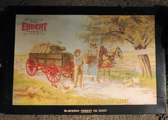 Hickman EBBERT Owensboro KY Wagon Metal Sign IN THE SHADE OF THE OLD APPLE TREE