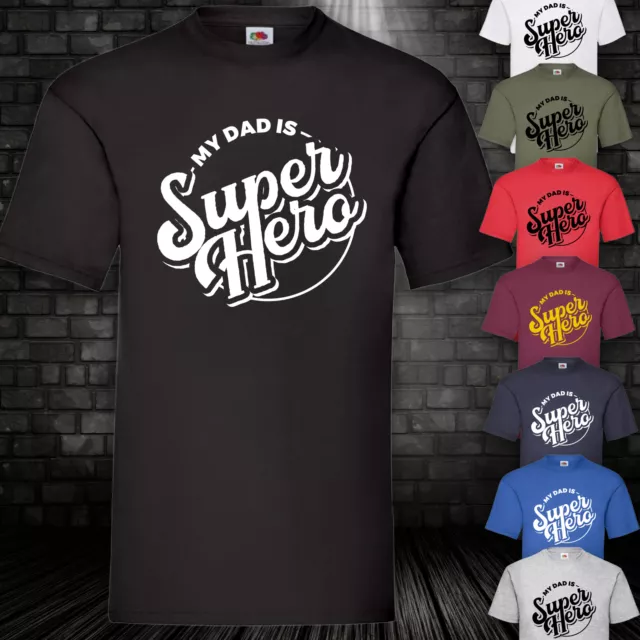 My Dad is Superhero Shirt T-Shirt Papa Vatertag Vater Geburtstag Daddy S-5XL