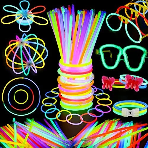 BUDI 200 Glow Sticks 467Pcs Glow Party Favors for Kids/Adults: 200 Glowsticks...