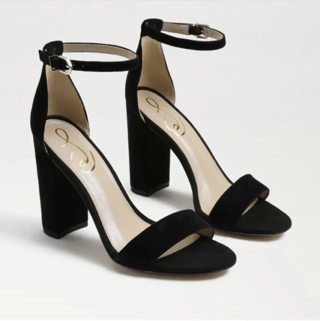 Sam Edelman Women's Yaro Dress Sandal Black Suede Ankle Closure Size UK 3 #90