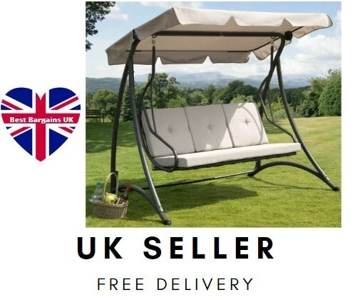 SOMERSET 3 SEAT Swing Hammock Bed Heavy Duty Garden Bench Patio In