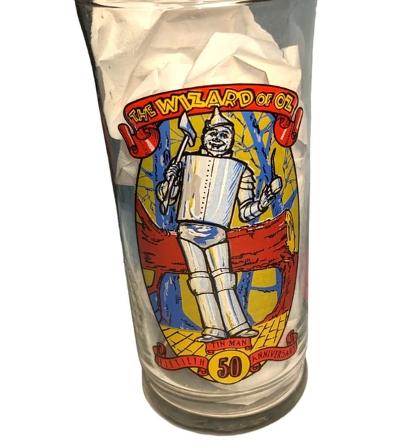 Vtg Wizard of Oz Glass Tin Man 1989 Coca Cola Collectors Series 50th Anniversary