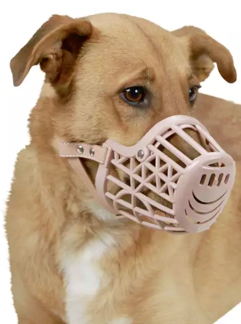 Museruola per cane taglia grande in plastica resistente regolabile con cinghie