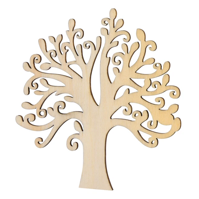 Winomo 10 pz decorazioni albero legno bianco per decorazioni artigianali fai da te (far legno
