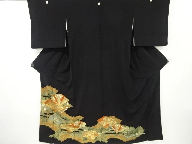 6463492: Japanese Kimono / Vintage Tomesode / Embroidery / Kinsai / Cloud & Trea
