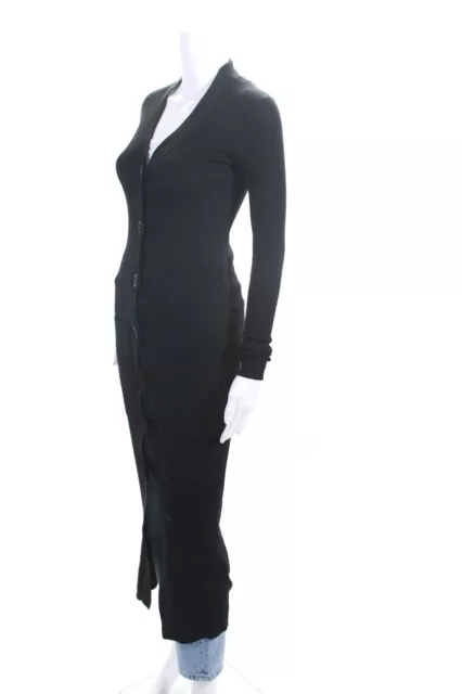 ACNE Studios Womens Black Wool Long Sleeve Duster Cardigan Sweater Top Size XS 2