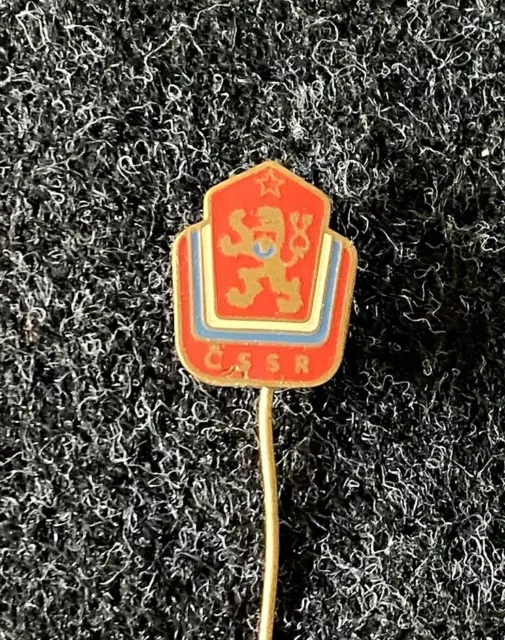 VINTAGE ENAMEL LAPEL PIN BADGE 1960 1970 Czechoslovakia National Football Team