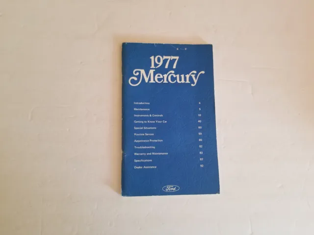 1977 Mercury Owner's Manual