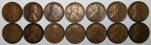 1909 VDB Lincoln Head Cents Lot of 14