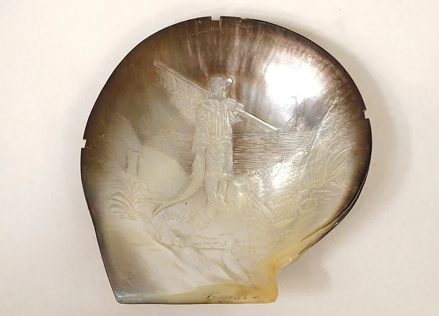 Boîte à Bijoux Ancienne En Coquillage Et Nacre - Souvenir De Bord De Mer Vers 1900 - Occasion Très Bon état