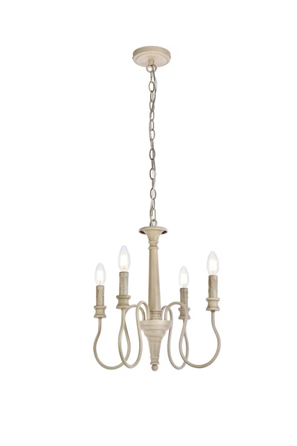 Living District LD7043D17WD 17 in. Flynx 4 Lights Pendant in Weathered Dove