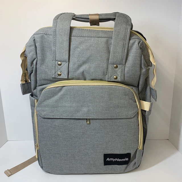 NEW Multifunctional Baby Diaper Bag Backpack with Portable Crib Gray