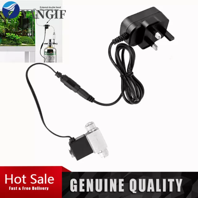 For Aquarium Fish Tank Aquarium CO2 Solenoid Valve CO2 System Regulator 12V UK