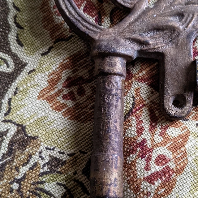 Antique Swing Arm Curtain Rod Ornate Cast Iron Art Nouveau Magnetic Numbered 7