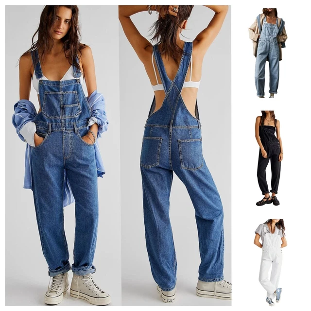 IQYU Latzhose Herren Jeans 90Er Baggy Latzjeans Übergröße Jeans-Overalls Vintage Denim-Jumpsuit Lang Stretch Jeanslatzhose Loose Fit Jeans-Hose Vintage Arbeitshosen Sommer Latzhosen Männer Cargohose