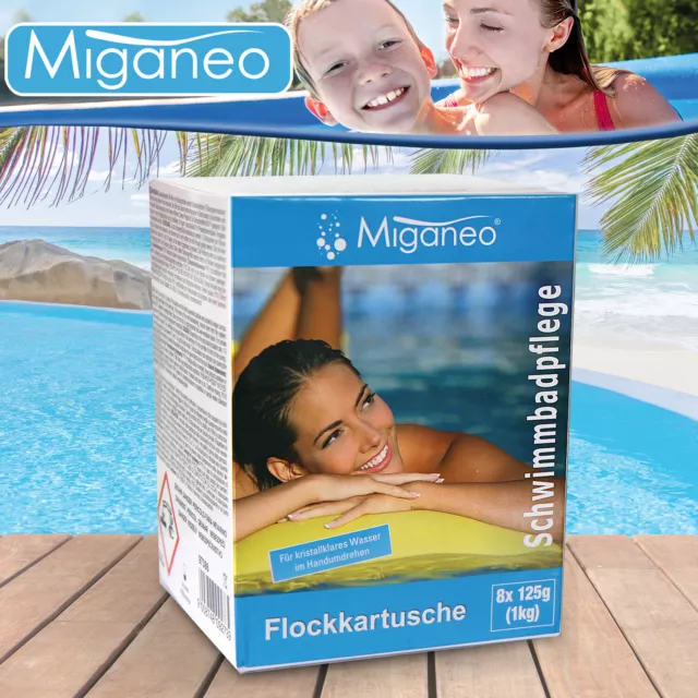 Miganeo® Flockkartuschen Flockungsmittel 1 kg Pool Pflege für Sandfilteranlage