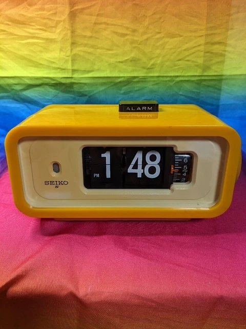SEIKO Flip Clock DP666 DP666T Yellow Tested Vintage Retro Showa