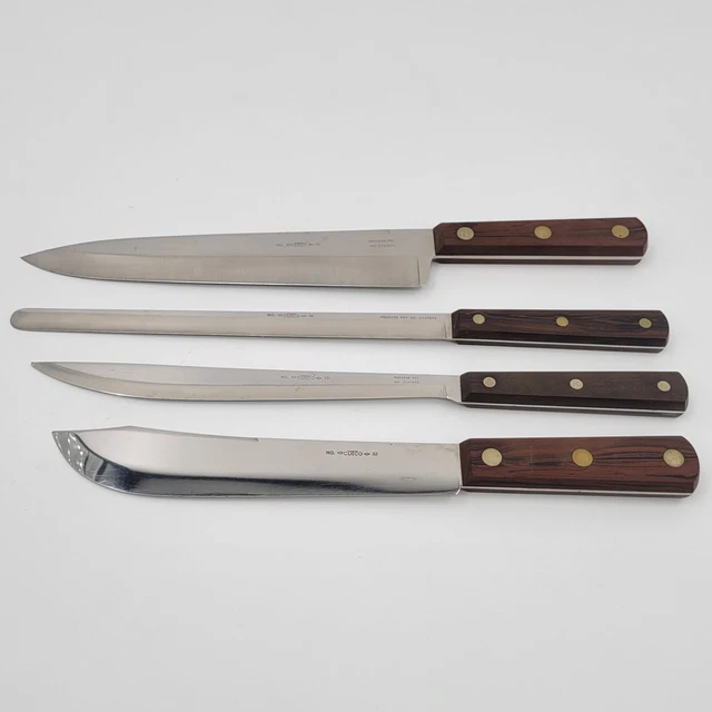 4 Cutco Knives 32 33 34 35 Knife Set Vintage Butcher Knife Wood Handle