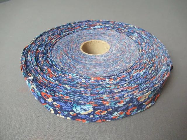 Perno de cinta de algodón, para hacer alfombras trenzadas tapetes - fondo azul y flores 51