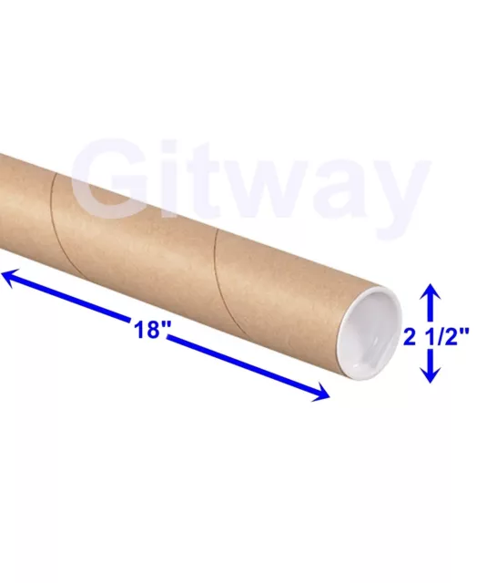 2 1/2" x 18" Cardboard Poster Shipping Mailing Mail Packing Postal Tube 34 Tubes