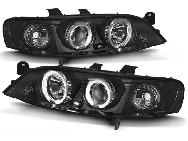 Angel Eyes Scheinwerfer Set für Opel Vectra B BJ 11/95-12/98 Klar Schwarz