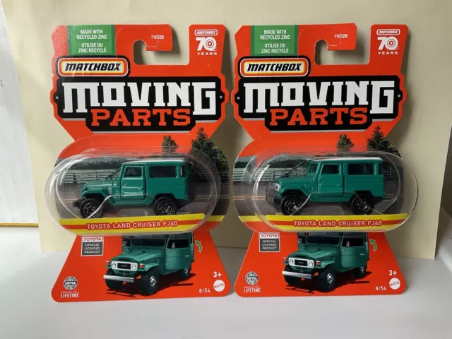 2  Matchbox  Moving Parts  #8 TOYOTA LAND CRUISER FJ40      LOT OF 2   FJ 40