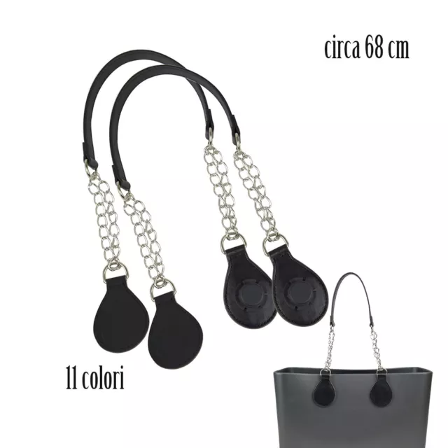 Nuovo 1 paio O bag lunga catena PU in pelle Maniglia con Tear Drop per obag