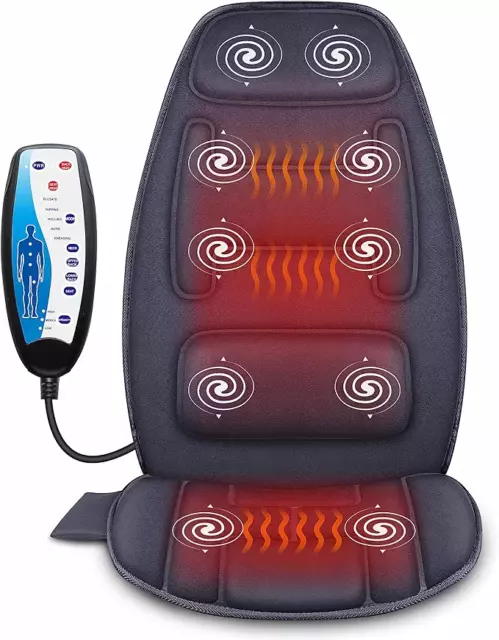 Robotic Cushion Massage Full Size Car Seat Topper With Heat and 5 Massage Points