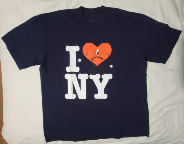 BAD BUNNY I Love NY T-Shirt Yankee Stadium Worlds Hottest Tour Merch ...