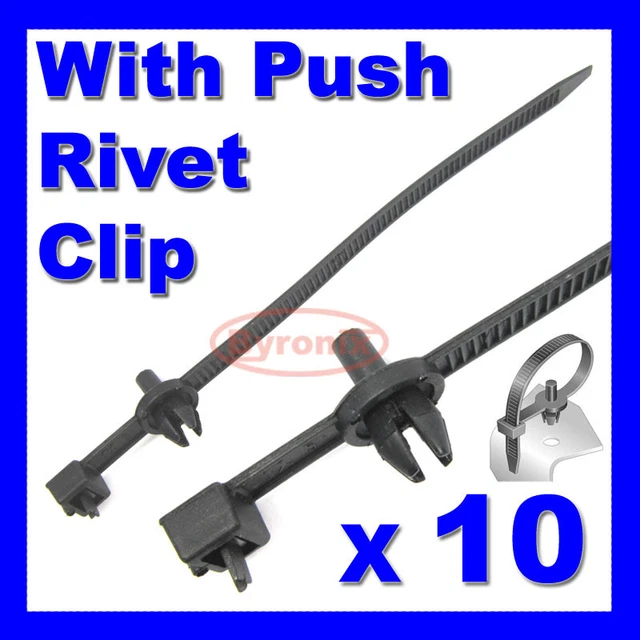 CABLE TIES KIT Car Boat Trailer Zip Tie Wrap Push Rivet Clip Wiring