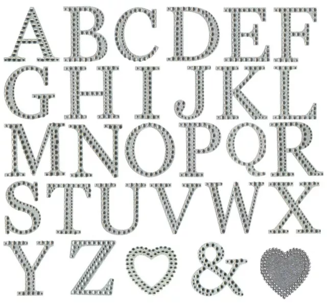 LETTER STICKERS SELF Adhesive Diamante Glitter Crystal Alphabet