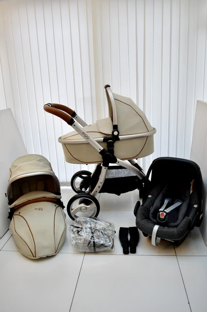 Egg 3 In 1 Prosecco Pram Carrycot & Maxi Cosi Pebble Plus Car Seat
