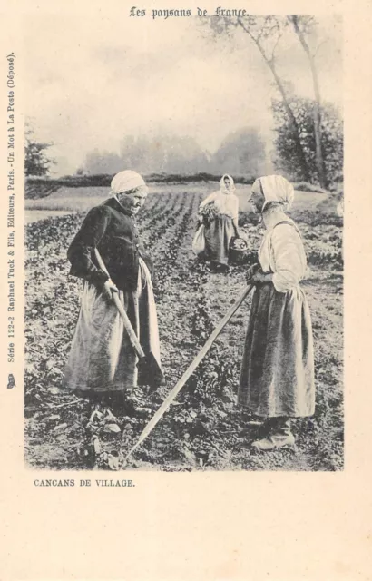 Cpa Agriculture Les Peasans De France Cancans De Village
