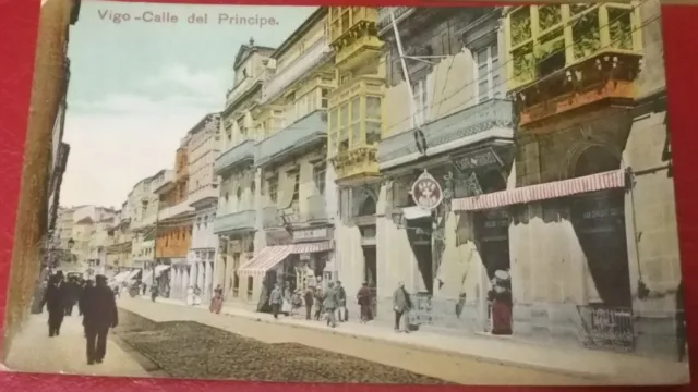 Postkarte Ansichtskarte Vigo Calle del Principe 4.11.1911 Gestempelt