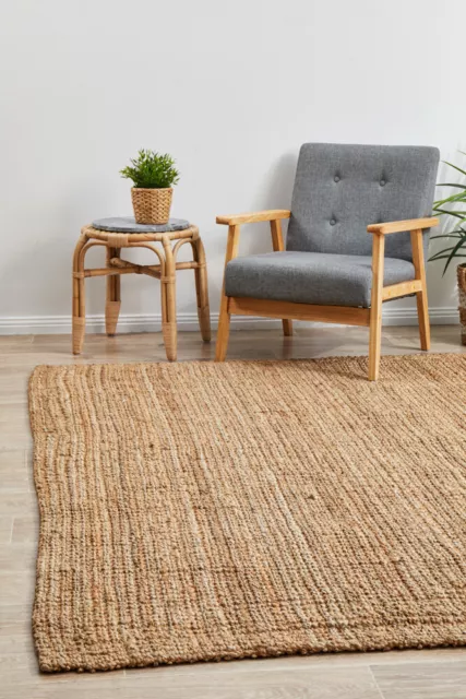 ALISON JUTE RUG Beige Natural Braided Large 5 SIZES Floor mat Carpet FREE POST