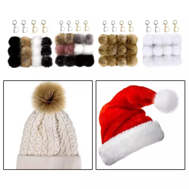 10x for Hats DIY Fur Balls with Loop Removable Knitting Hat