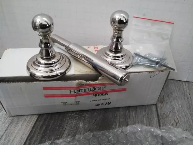 N.o.s Harrington Brass Victorian 2-Post Toilet Paper Holder A20-17-14 (France)