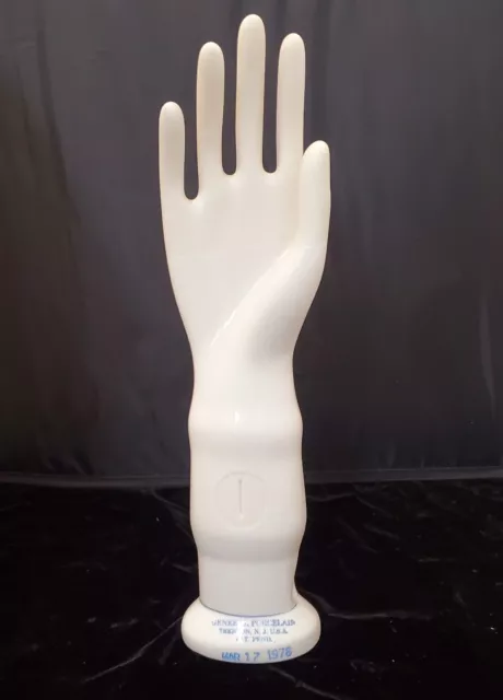 General Porcelain Right Hand Glove Mold, Matt And Gloss. 1978 Size Marking I.