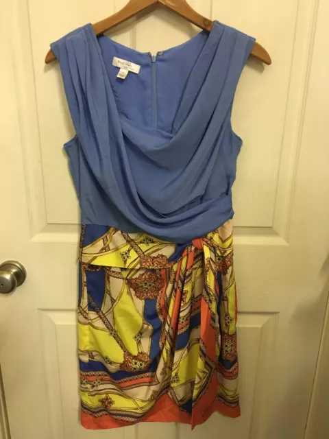 Ivy & Blu Maggy Boutique Dress Sleeveless Faux Wrap Sheath Size 6