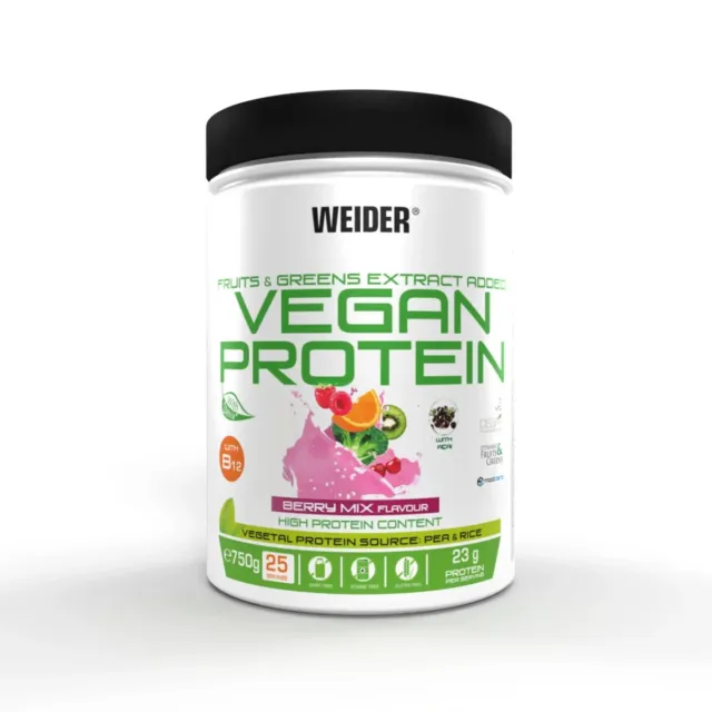 Weider - Proteína vegana - 750 g lata Berry Mix, adelgazar eficazmente