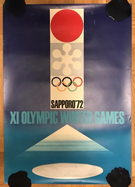 Sapporo 1972 Japan Original Vintage Winter Olympic Games Poster Olympiad