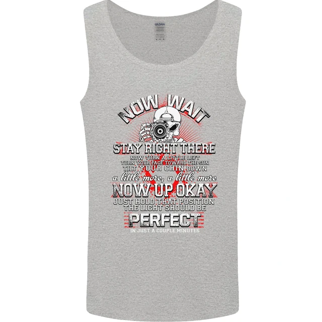 Photography Now Wait Photographer Funny Mens Vest Tank Top 2