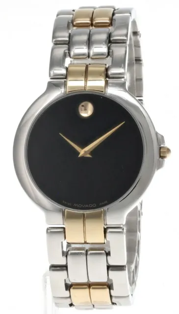 MOVADO Quartz Black Dial Stainless Steel Two-tone Bracelet Men's Watch A1-G2-870
