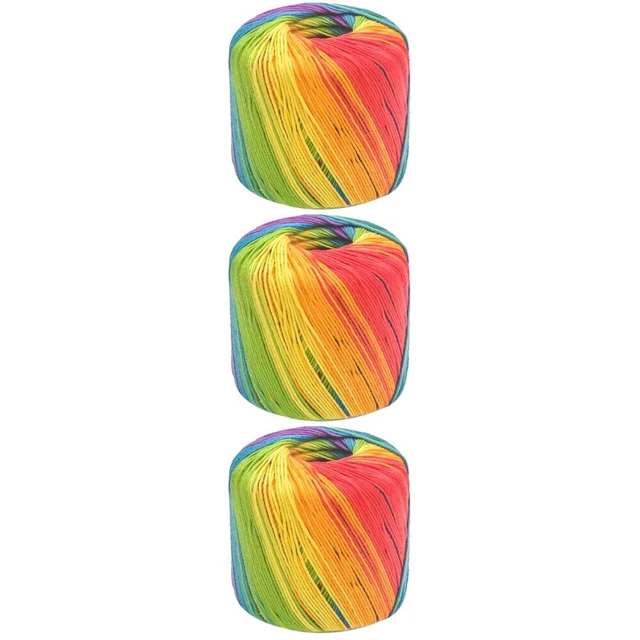 3 Rolls Knitting Yarn Material Hand DIY Craft Making Crochet Cotton Thread