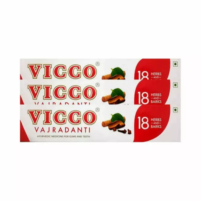 Vicco Vajradanti Ayurvédique Dent Pâte Oral Soin Protection Gum Maladie Lot De 3