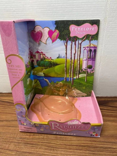 EMPTY BOX ONLY   Barbie Rapunzel Penelope Dragon Talking Doll Vtg Plush 55477