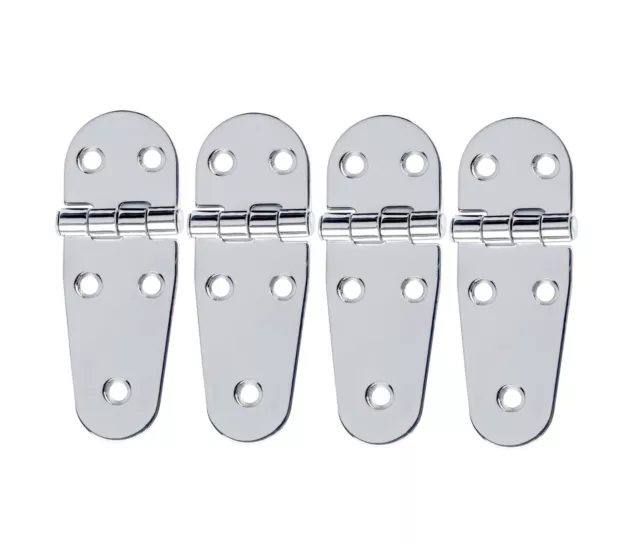 4X Stainless Steel Strap Hinges for Boat RV Skylight Locker Hatch Door Hinges