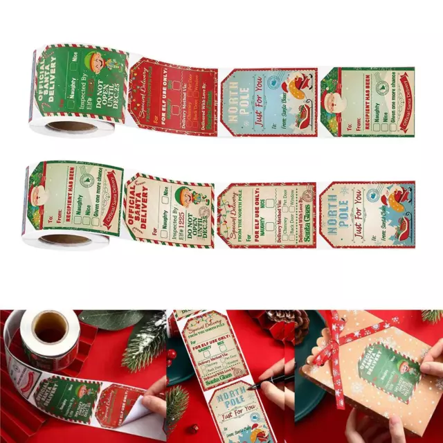 5 x 7,5 cm 250 pcs étiquettes autocollantes de Noël autocollantes