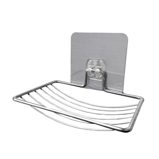 Soporte de plato de jabón cocina 13 * 9 cm baño acero inoxidable plata