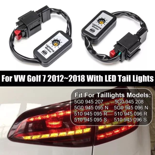 2PCS Dynamic Turn Signal Indicator LED Taillight Module For VW Golf 7 2012~2018